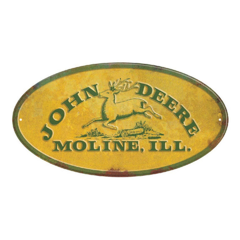 John Deere Yellow Oval Moline Sign, 