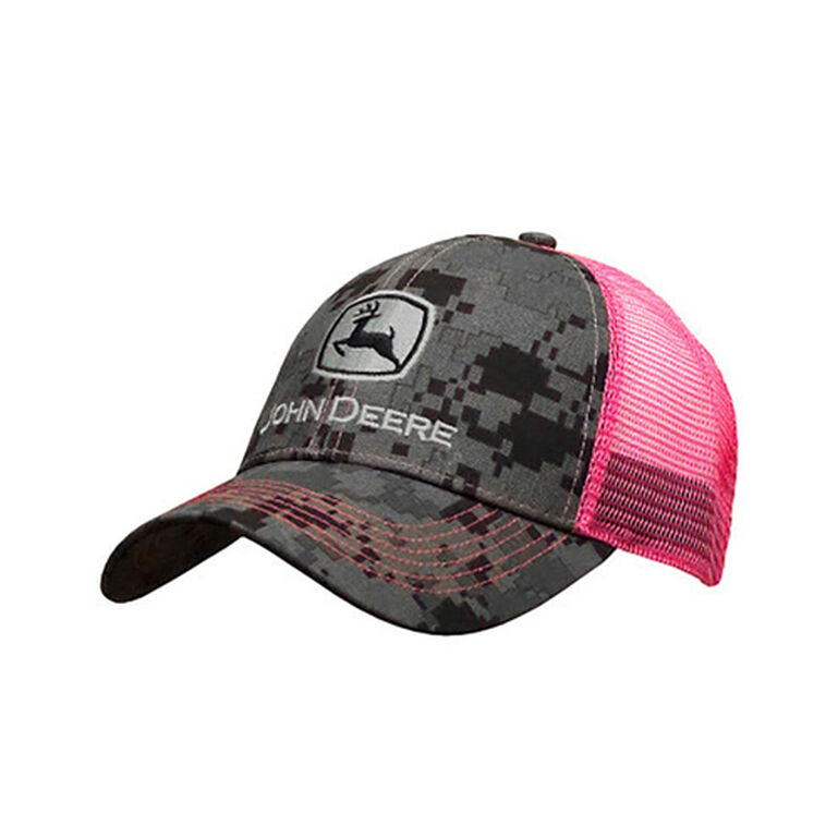 John Deere Women's Black Digital Camo and Pink Cap LP67037, 