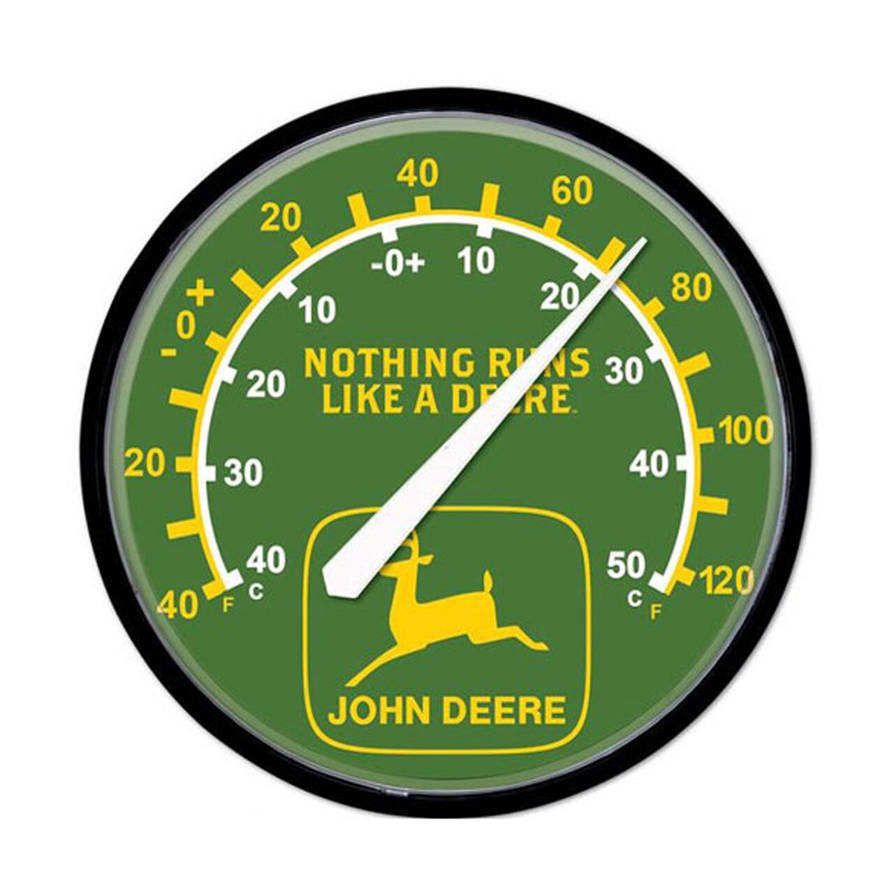 John Deere Green Nothing Runs Like a Deere Round Thermometer LP79696,  image number 1