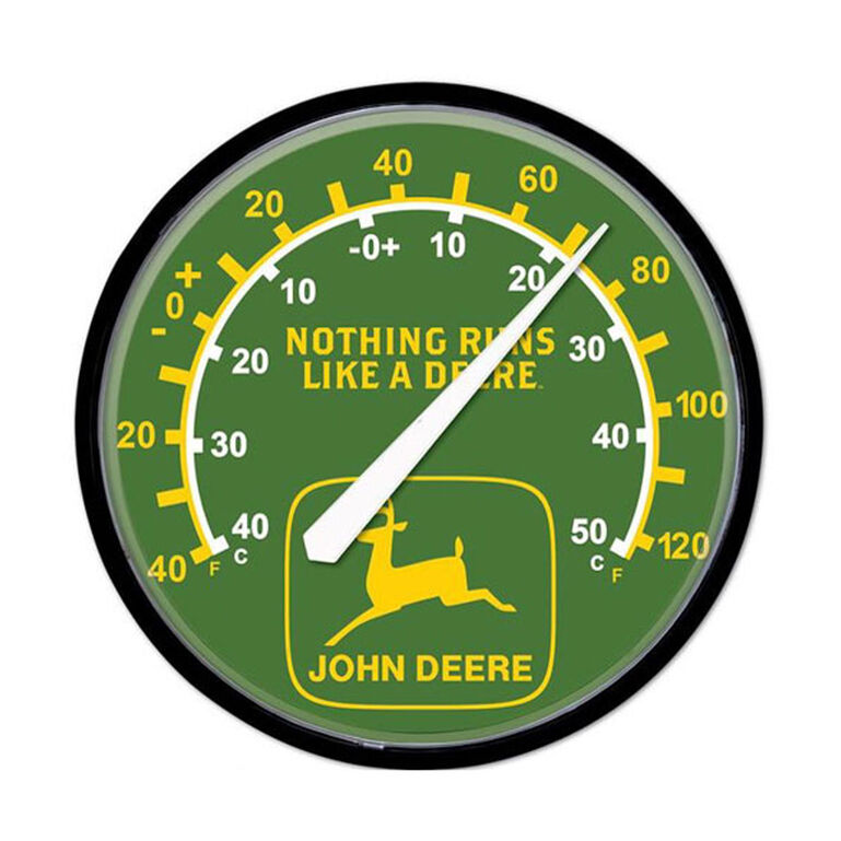 John Deere Green Nothing Runs Like a Deere Round Thermometer LP79696, 
