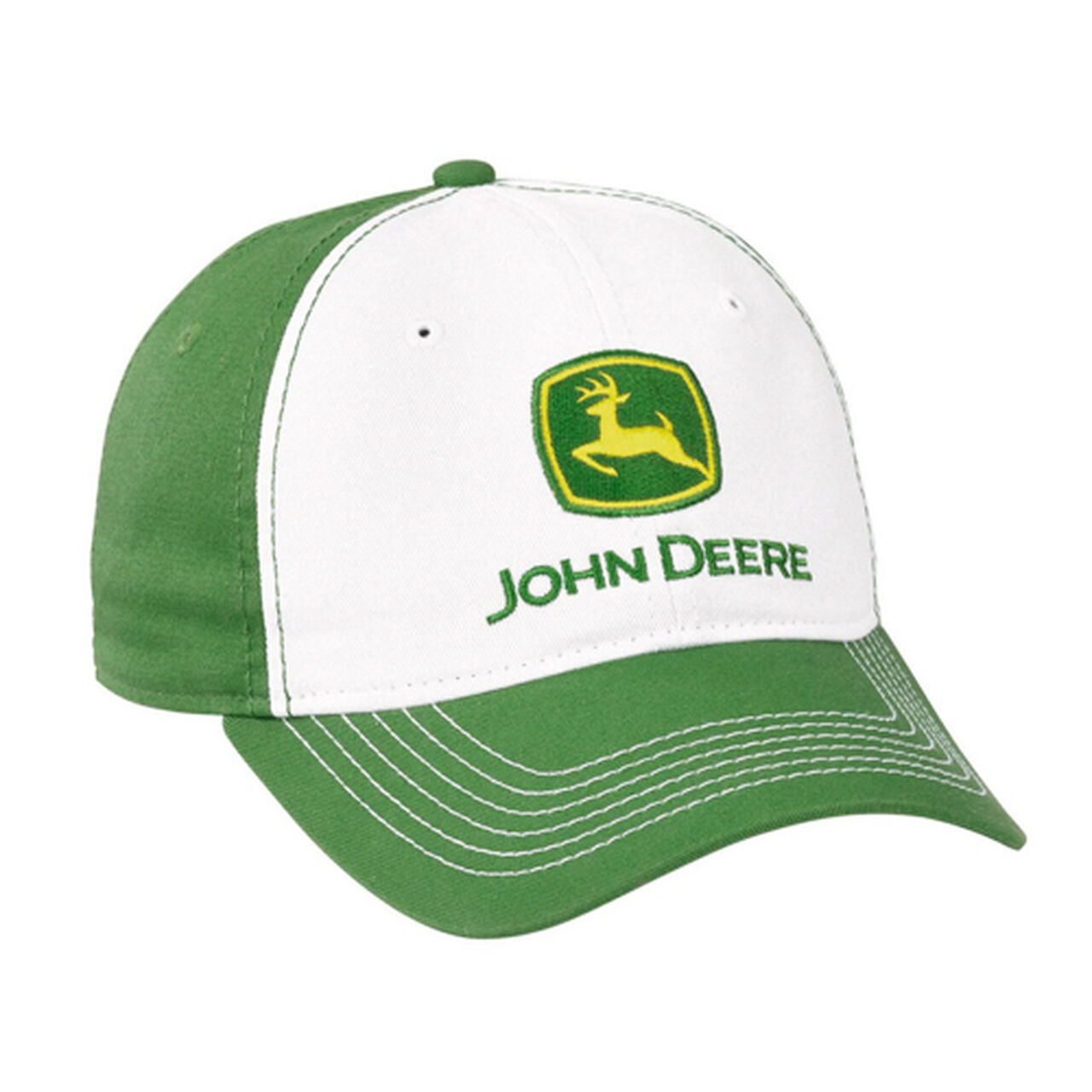 John Deere Green White Unstructured Cap - LP69047,  image number 0