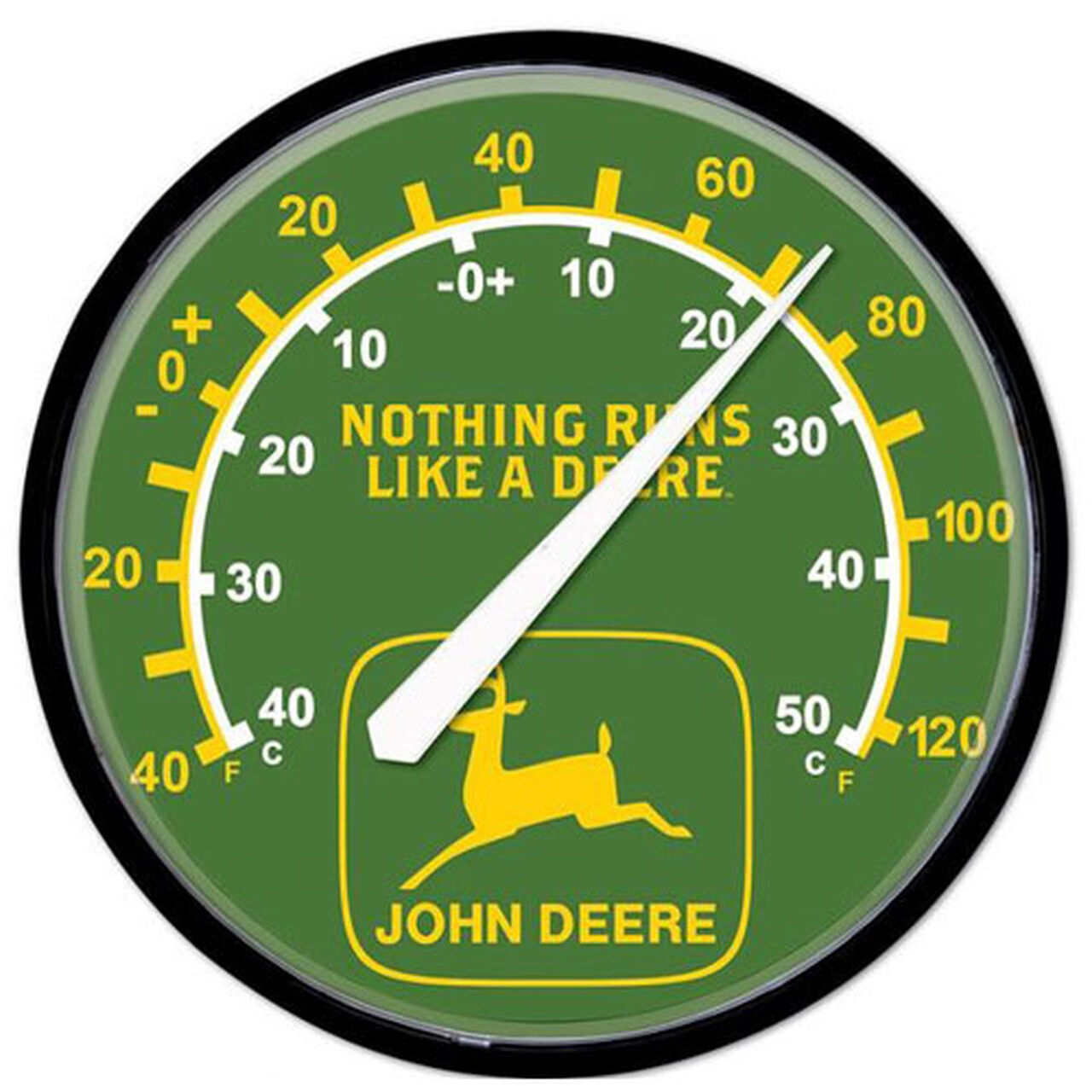 John Deere Green Nothing Runs Like a Deere Round Thermometer LP79696,  image number 0