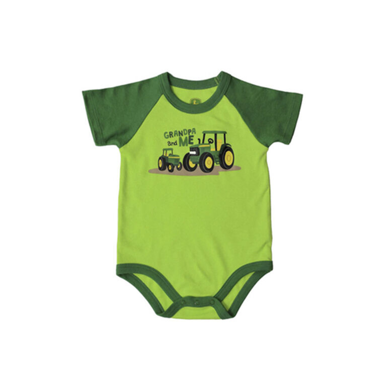 Green Grandpa and Me Tractor One-Piece Bodysuit - LP75994, 