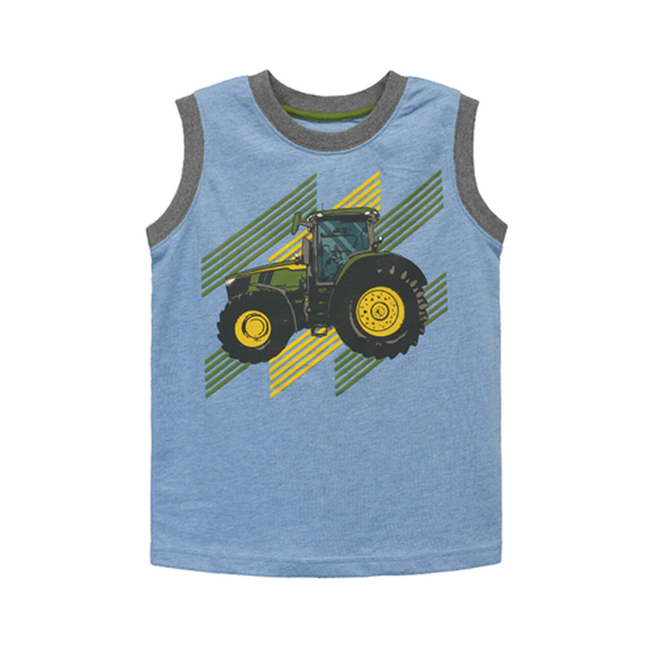 John Deere Blue Sleeveless Muscle Tractor T-Shirt LP830396,  image number 0