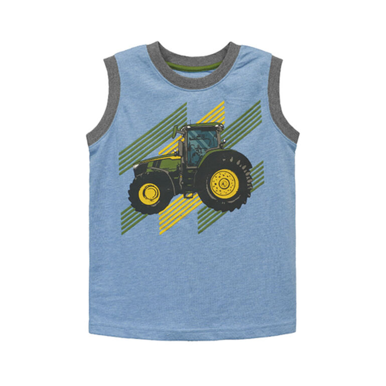 John Deere Blue Sleeveless Muscle Tractor T-Shirt LP830396, 