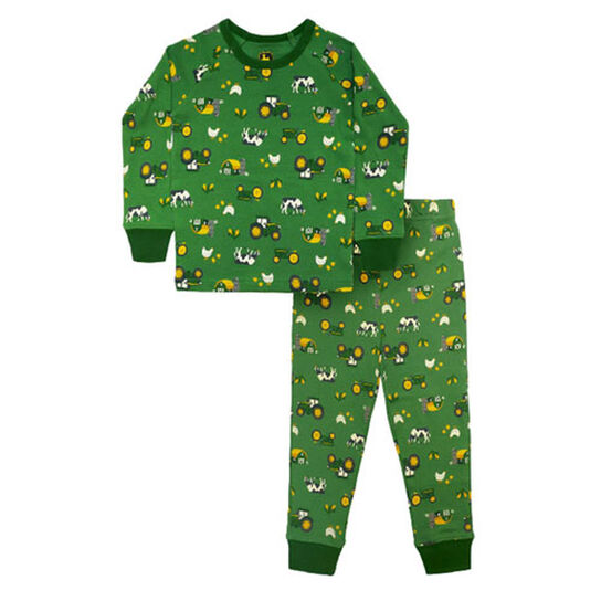 John Deere Green Farm Tractor 2 pc Pant Pajama Set LP816873,  image number 0